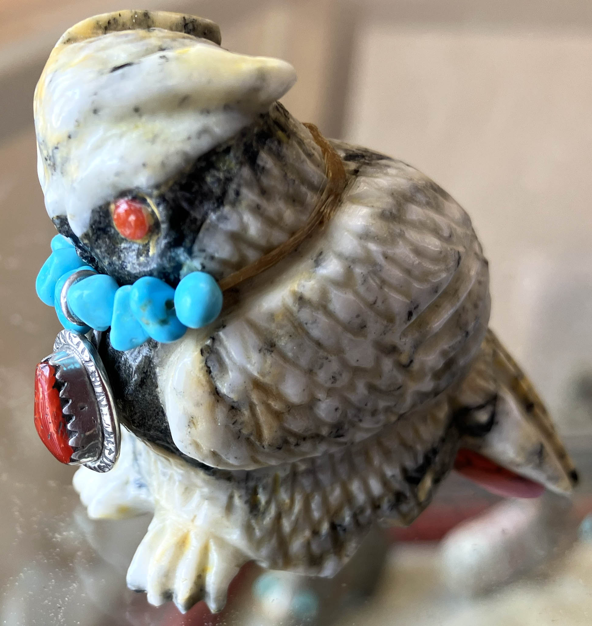 Eddie Hannaweeke | Zuni Great Horned Owl Fetish | Penfield Gallery of Indian Arts | Albuquerque, New Mexico